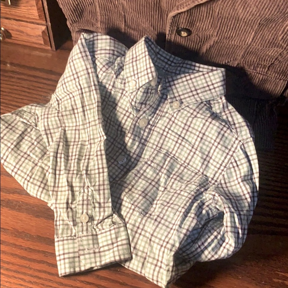 Boys 3T Plaid dress shirt cute holiday button down